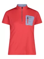 Koszulki sportowe damskie - CMP Koszulka kolarska w kolorze czerwonym - miniaturka - grafika 1