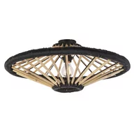 Oprawy, klosze i abażury - QAZQA Orientalna lampa sufitowa bambusowa z czarnym 60 cm - Evalin - miniaturka - grafika 1