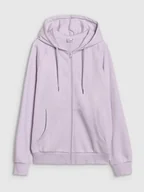 Bluzy damskie - 4F Bluza dresowa rozpinana z kapturem damska - fioletowa XS - miniaturka - grafika 1