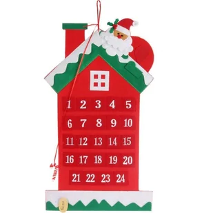 KALENDARZ ADWENTOWY DOMEK Z FILCU 60 CM - ŚWIĄTECZNA DEKORACJA Z 24 SKRYTKAMI - Ozdoby bożonarodzeniowe - miniaturka - grafika 1