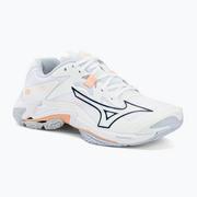 Buty sportowe damskie - Buty do siatkówki damskie Mizuno Wave Lightning Z8 white/navy peony/peach parfait - miniaturka - grafika 1