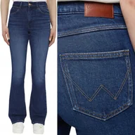 Spodnie damskie - Wrangler BOOTCUT Soul ROZSZERZANE CIEMNE DAMSKIE SPODNIE JEANSOWE W27 L30 - miniaturka - grafika 1