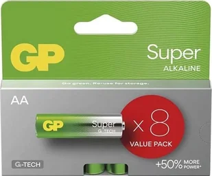 GP 4+4 Super Alkaline 1,5V AA Mignon LR06 Rel. 03015ADHETA-B8 - Baterie i akcesoria - miniaturka - grafika 1
