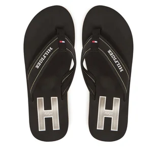 Japonki Tommy Hilfiger Hilfiger H Padded Beach Sandal FM0FM05536 Czarny - Klapki i japonki męskie - miniaturka - grafika 1