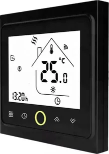Termostat do ogrzewania elektrycznego, 16A, WIFI kwadrat, kolor czarny, model 001 - Grzałki do akwarium - miniaturka - grafika 1