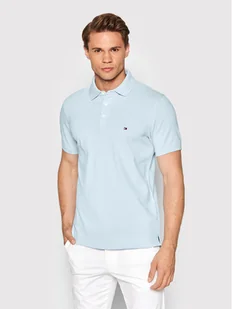 Tommy Hilfiger Polo MW0MW17771 Błękitny Slim Fit - Koszulki męskie - miniaturka - grafika 1