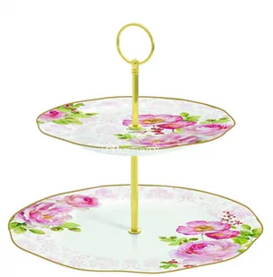 PORCELANOWA ETAŻERKA DO CIAST - Floral Damask (355 FLDA) - Tace i patery - miniaturka - grafika 1
