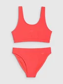 Stroje kąpielowe dla dziewczynek - 4F Kostium kąpielowy dwuczęściowy dziewczęcy - koralowy 158/164 (12-14 lat) - miniaturka - grafika 1