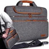 Torby na laptopy - Torba Na Laptopa 15,6" Pokrowiec Etui Na Dokumenty Do Pracy Materiałowa - miniaturka - grafika 1