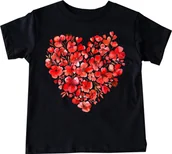 Koszulki dla dziewczynek - CZARNA Koszulki z sercem dla dziewczynki SERCE32 - miniaturka - grafika 1