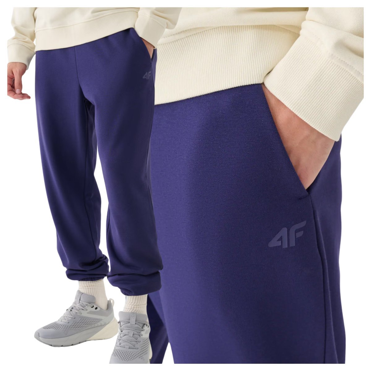 Spodnie dresowe joggery męskie 4F 4FWMM00TTROM1139-31S Niebieski Roz. 2XL