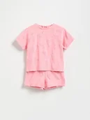 Bluzki dla niemowląt - Reserved - Bawełniany koplet z tłoczonym wzorem - koralowy - miniaturka - grafika 1