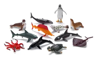 FAUNICA Zwierzęta mórz i oceanów- zestaw 12 figurek - Figurki dla dzieci - miniaturka - grafika 1
