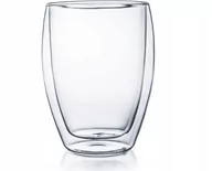 Szklanki - Creano creano 240 szklanka termiczna o podwójnych ściankach XXL 400 ML, bardzo duży szklany na kawę/herbatę ze szkła borokrzemowego stabilny termicznie, DG wysokiej rozdzielczości, przezroczysty, 8.5 x 8.5 x - miniaturka - grafika 1