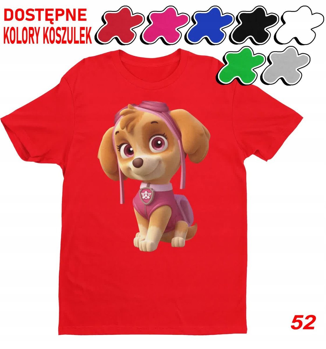 Dziecięca Koszulka Z Nadrukiem Duży Wybór Psi Patrol Chase Skye -L 146-152