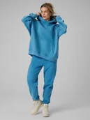 Spodnie sportowe damskie - 4F Spodnie dresowe joggery damskie - niebieskie XXL - miniaturka - grafika 1