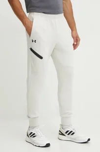 Under Armour spodnie dresowe Unstoppable Fleece kolor beżowy gładkie 1389353 - Spodnie męskie - miniaturka - grafika 1