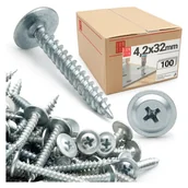 Wkręty - Wkręty do metalu z łbem podkładkowym 4,2x32mm 100szt. - miniaturka - grafika 1
