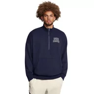 Bluzy sportowe męskie - Męska bluza dresowa nierozpinana bez kaptura Under Armour UA Icon Hwt Terry Os 1/2 Zip - granatowa - UNDER ARMOUR - miniaturka - grafika 1