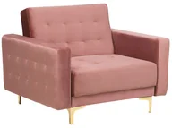 Fotele - Beliani Fotel welur różowy ABERDEEN - miniaturka - grafika 1