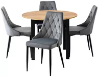 Stoły z krzesłami - HARRY Craft/Czarny + 4x CORK Popiel - miniaturka - grafika 1