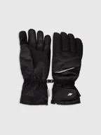 Rękawice narciarskie - 4F Rękawiczki narciarskie Thinsulate męskie - czarne XL - miniaturka - grafika 1