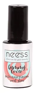 Neess NEESS Baza kauczukowa do lakierów hybrydowych Gummy Cover Coral Sheen 4ml - Lakiery hybrydowe - miniaturka - grafika 1