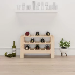Lumarko Stojak na wino, 61,5x30x42 cm, lite drewno sosnowe - Stojaki na wino - miniaturka - grafika 4