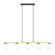 Lampy sufitowe - Lampa wisząca Allora biało-złota-czarna 5xE14x10W wym: 100 x 105 x 23 cm szkło Emibig - miniaturka - grafika 1