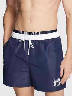 Kąpielówki męskie - Calvin Klein Swimwear Szorty kąpielowe KM0KM00791 Granatowy Regular Fit - grafika 1