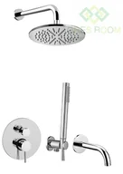 Baterie wannowe i prysznicowe - Paffoni Rubinetterie Zestaw wannowy podtynkowy z wylewką L-175mm - miniaturka - grafika 1