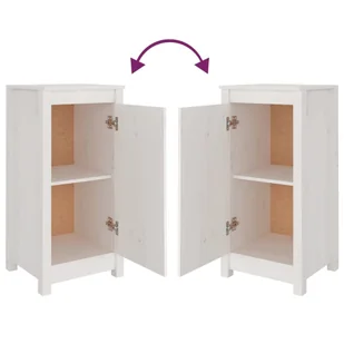 Lumarko Szafka, biała, 40x35x80 cm, lite drewno sosnowe - Szafki do salonu - miniaturka - grafika 8