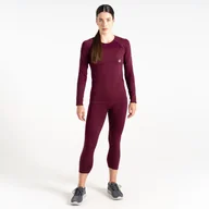 Spodnie sportowe damskie - Dare 2b - Damska Bielizna Termoaktywna Legginsy 3/4 In The Zone Fioletowy, Rozmiar: L/XL - miniaturka - grafika 1