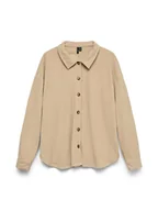 Koszule damskie - Vero Moda Koszula sztruksowa w kolorze beżowym - miniaturka - grafika 1