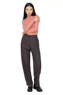 Spodnie damskie - Trendyol Damskie spodnie z szerokimi nogawkami, szare, 34, Szary, 60 - miniaturka - grafika 1