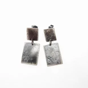 Meteory podwójne szare małe - kolczyki srebrne - Kolczyki - miniaturka - grafika 1
