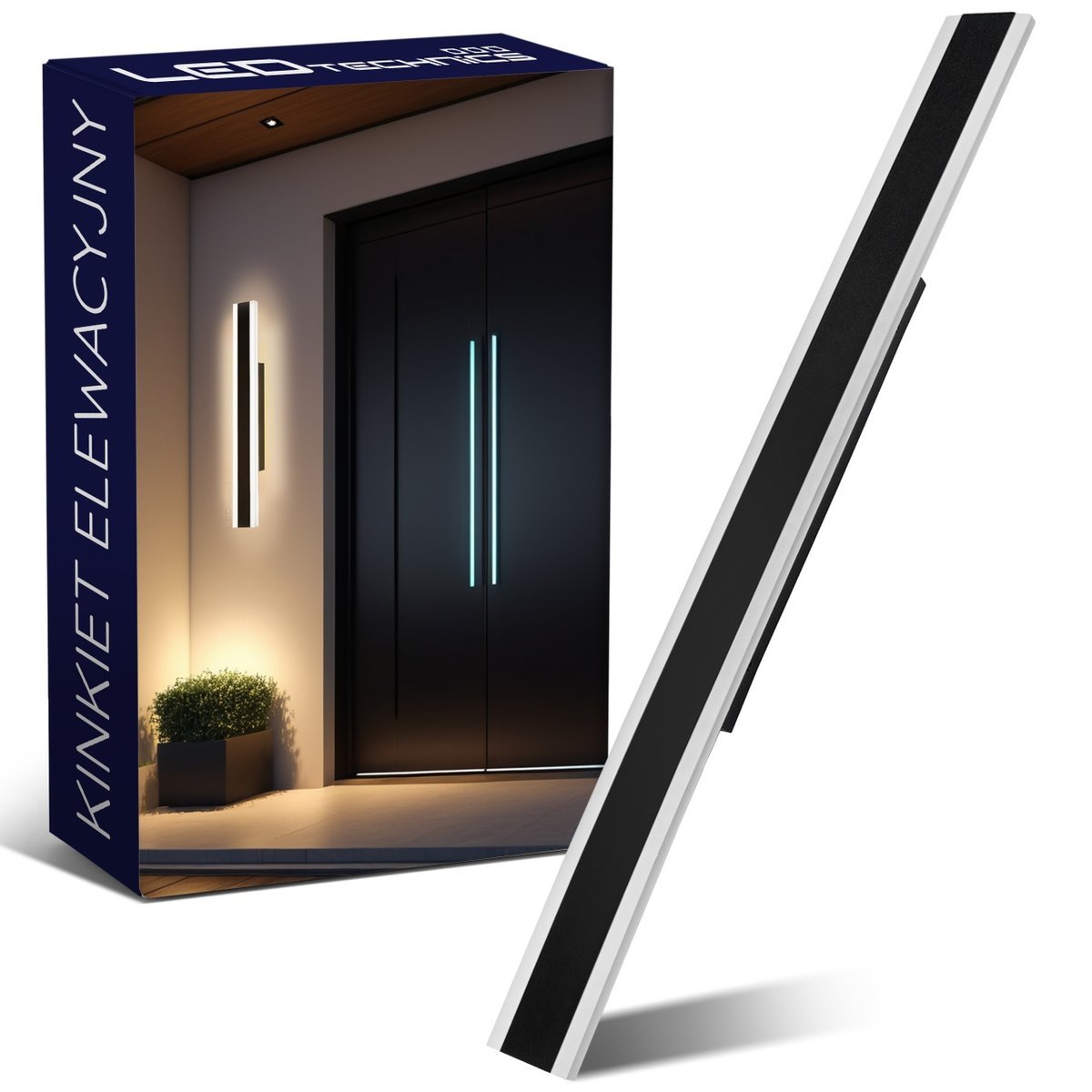 Lampa elewacyjna ogrodowa kinkiet zewnętrzny IP65 ścienny 27W LED CCD 90cm