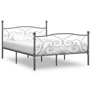 Łóżka - vidaXL Rama łóżka, szara, metalowa, 200 x 200 cm - miniaturka - grafika 1