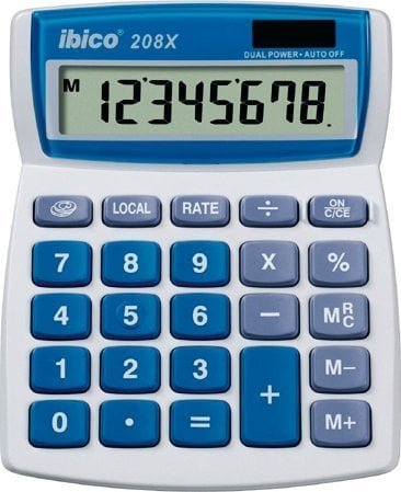 Kalkulator Rexel Rexel Ibico 208X Desktop Calculator White/Blue Boxed, 109 mm, 155 mm, 155 mm