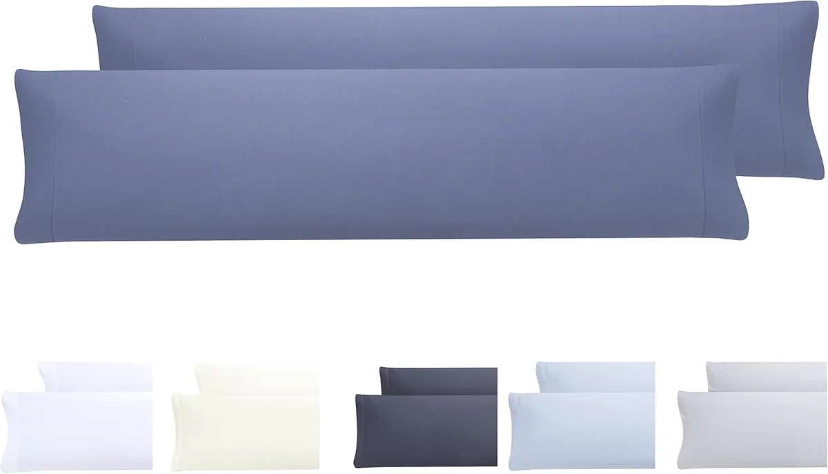 Zestaw 2 poszewek na poduszki 150x40 cm szaro-niebieskie hipoalergiczne