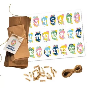 Kalendarz adwentowy - Pastelowy - cały zestaw - Ozdoby bożonarodzeniowe - miniaturka - grafika 1