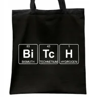 Torby i wózki na zakupy - Torba bawełniana czarna na zakupy BITCH Pierwiastki Chemia - miniaturka - grafika 1