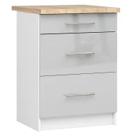 Szafki kuchenne - Szafka kuchenna dolna z szufladami szary połysk D0-D93 - miniaturka - grafika 1