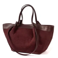 Torebki damskie - Torebka damska Vera Pelle Shopper Listonoszka Elegancka Bordowa na ramię A4 - miniaturka - grafika 1