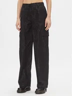 Spodnie damskie - Calvin Klein Jeans Spodnie materiałowe Loose Logo Aop Cargo Pant J20J222596 Czarny Regular Fit - miniaturka - grafika 1