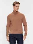 Swetry męskie - Calvin Klein Golf Superior K10K110420 Brązowy Slim Fit - miniaturka - grafika 1