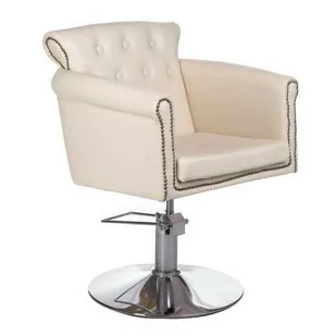 Fotel fryzjerski ALBERTO BH-8038 kremowy - Fotele fryzjerskie - miniaturka - grafika 1