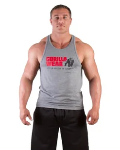 Gorilla Wear Classic Fitness Tank Top – szary – Bodybuilding Sport czas wolny z nadrukiem logo, lekki i wygodny dla optymalnego ruchu z bawełny - Koszulki i topy damskie - miniaturka - grafika 1