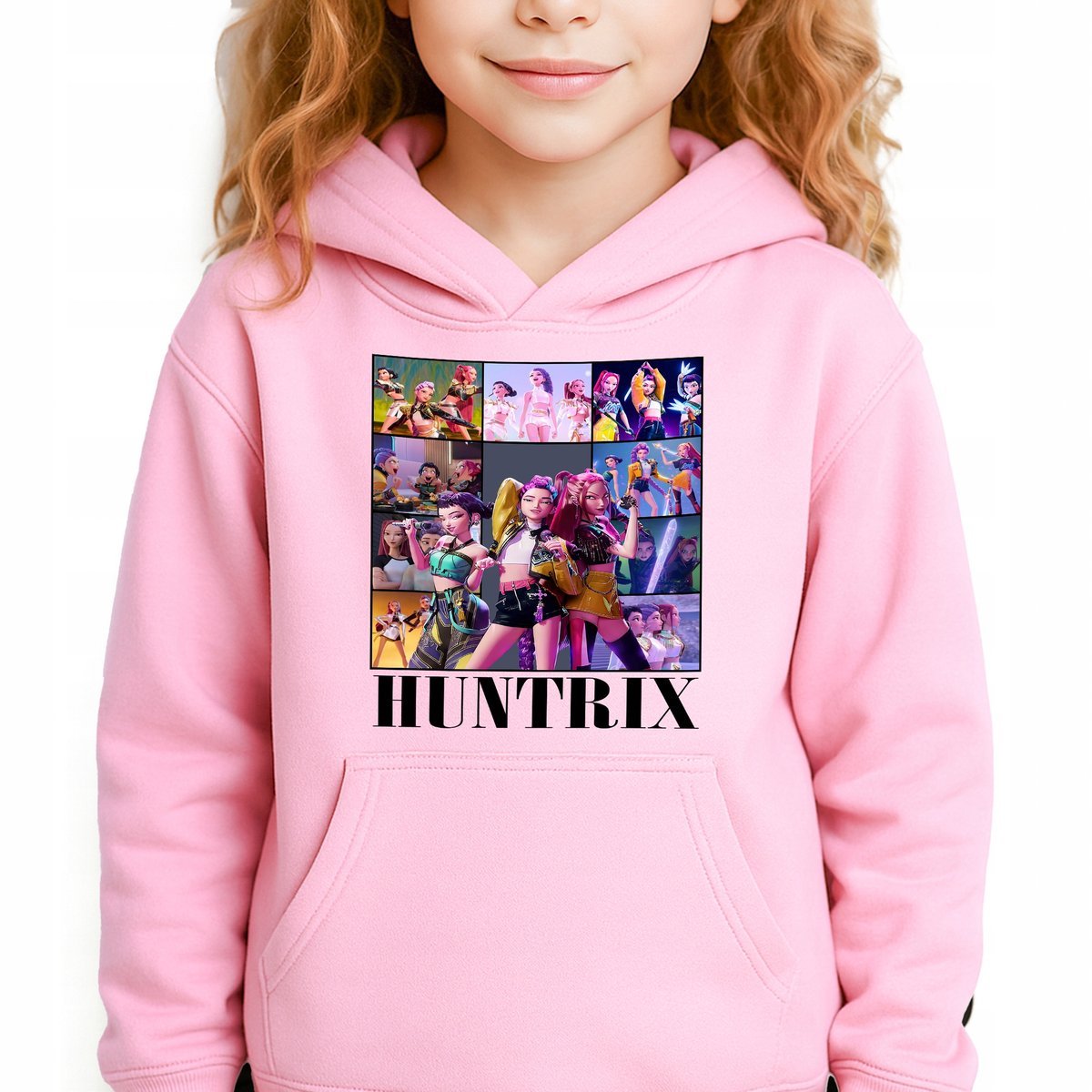 Bluza Dziecięca Różowa Z Kapturem K POP DEMON HUNTERS Bajka Wzory - 140 cm