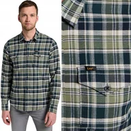 Koszule męskie - Lee Regular Shirt Green Bawełniana Zielona Koszula W Kratę Regular Fit S - miniaturka - grafika 1